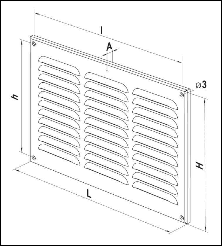 Габаритные размеры приточно-вытяжной решетки ВЕНТС МВМПО 400/4 с А Габаритные размеры приточно-вытяжной решетки ВЕНТС МВМПО 400/4 с А